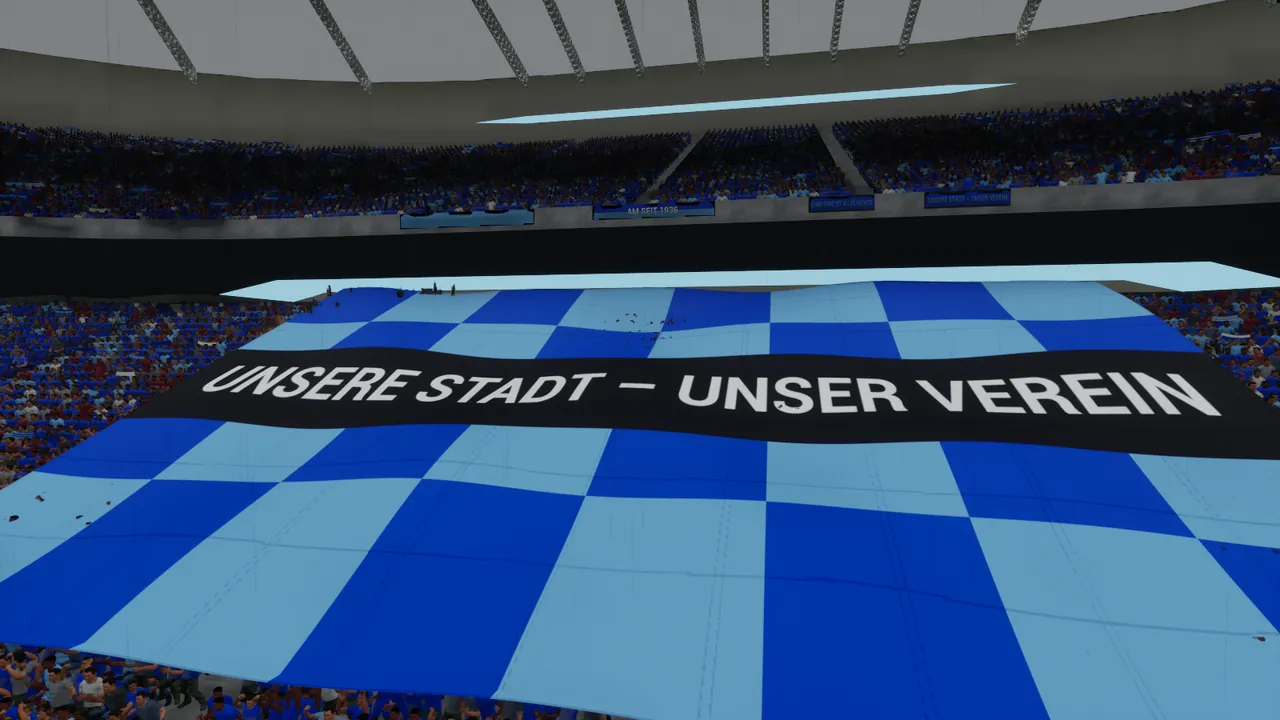 Unparteiisch in-game capture: The giant flag up close.